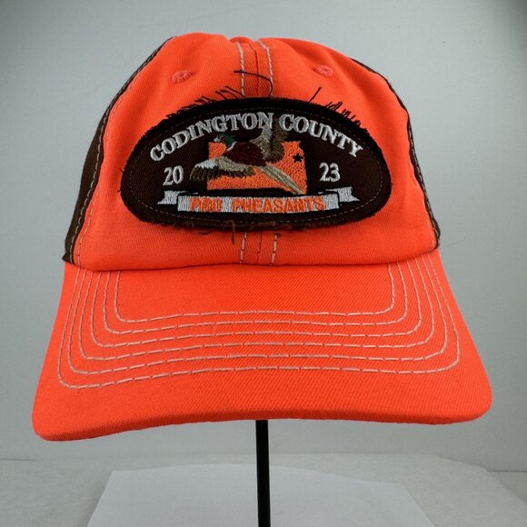 Hunting Hat Ring Neck Pheasant Hunting Adjustable Snapback Blaze Orange Cap - Picture 5 of 8